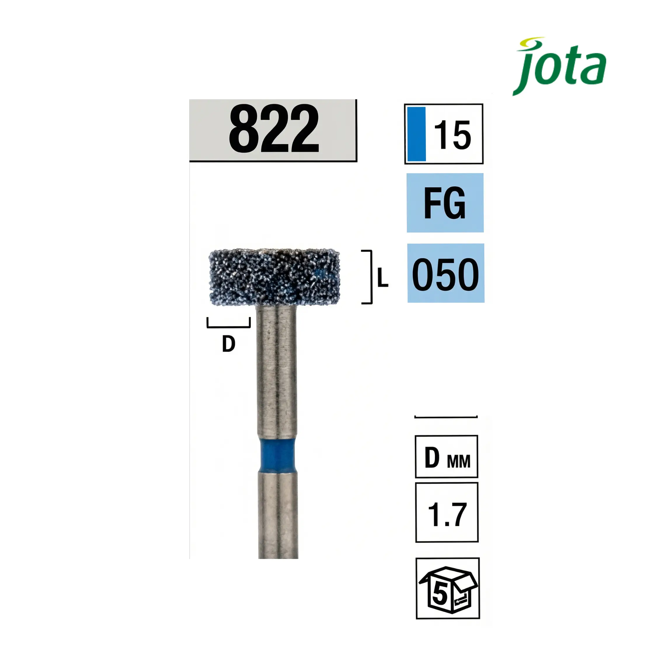 Fresa 822 de Diamante Forma de Rueda (5uds) – Jota Fresa 822 de Diamante Forma de Rueda (5uds) - Jota - Imagen 1