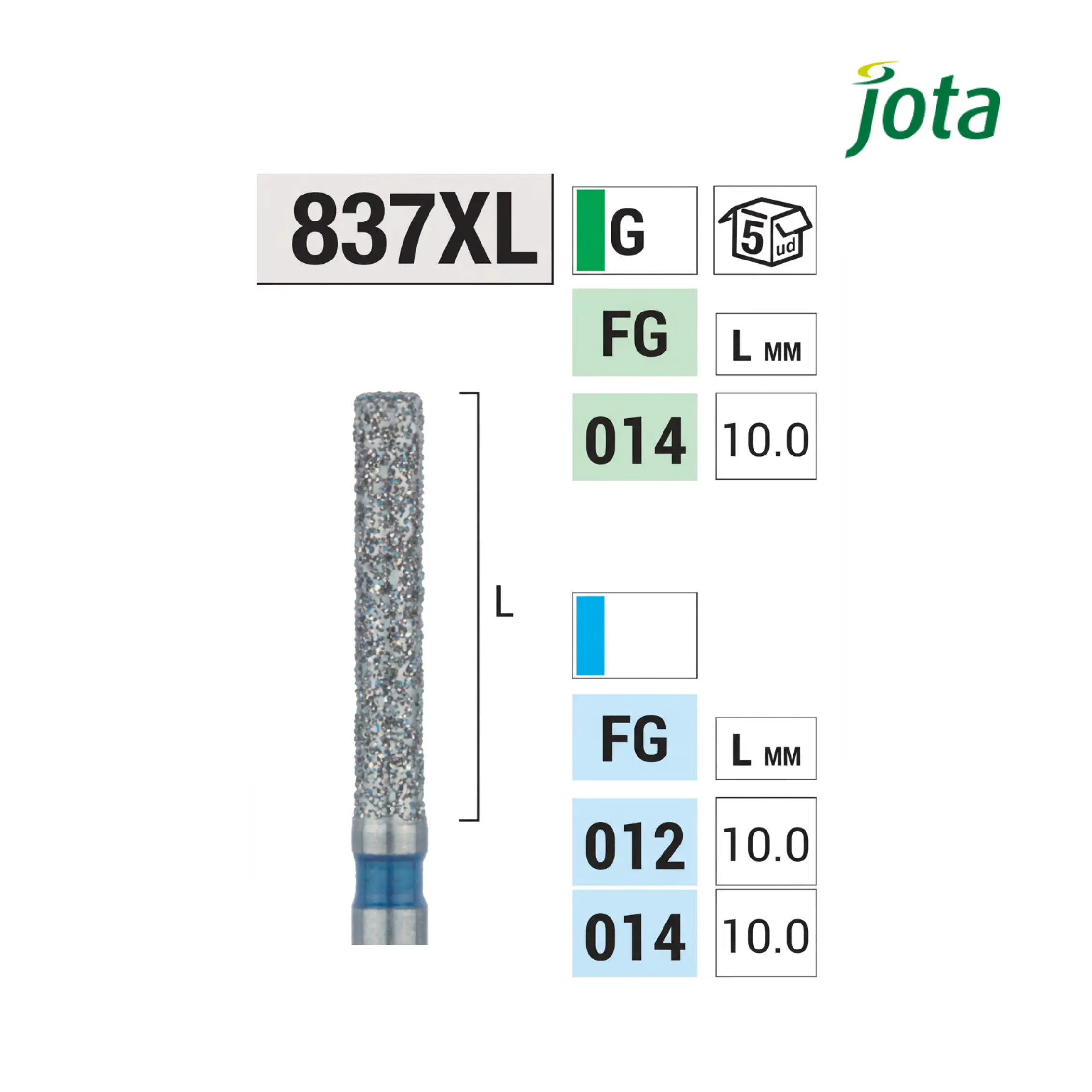 _Fresa 837XL de Diamante Forma Cilíndrica (5uds) - Jota Fresa-837XL-de-Diamante-Forma-Cilindrica-5uds-Jota