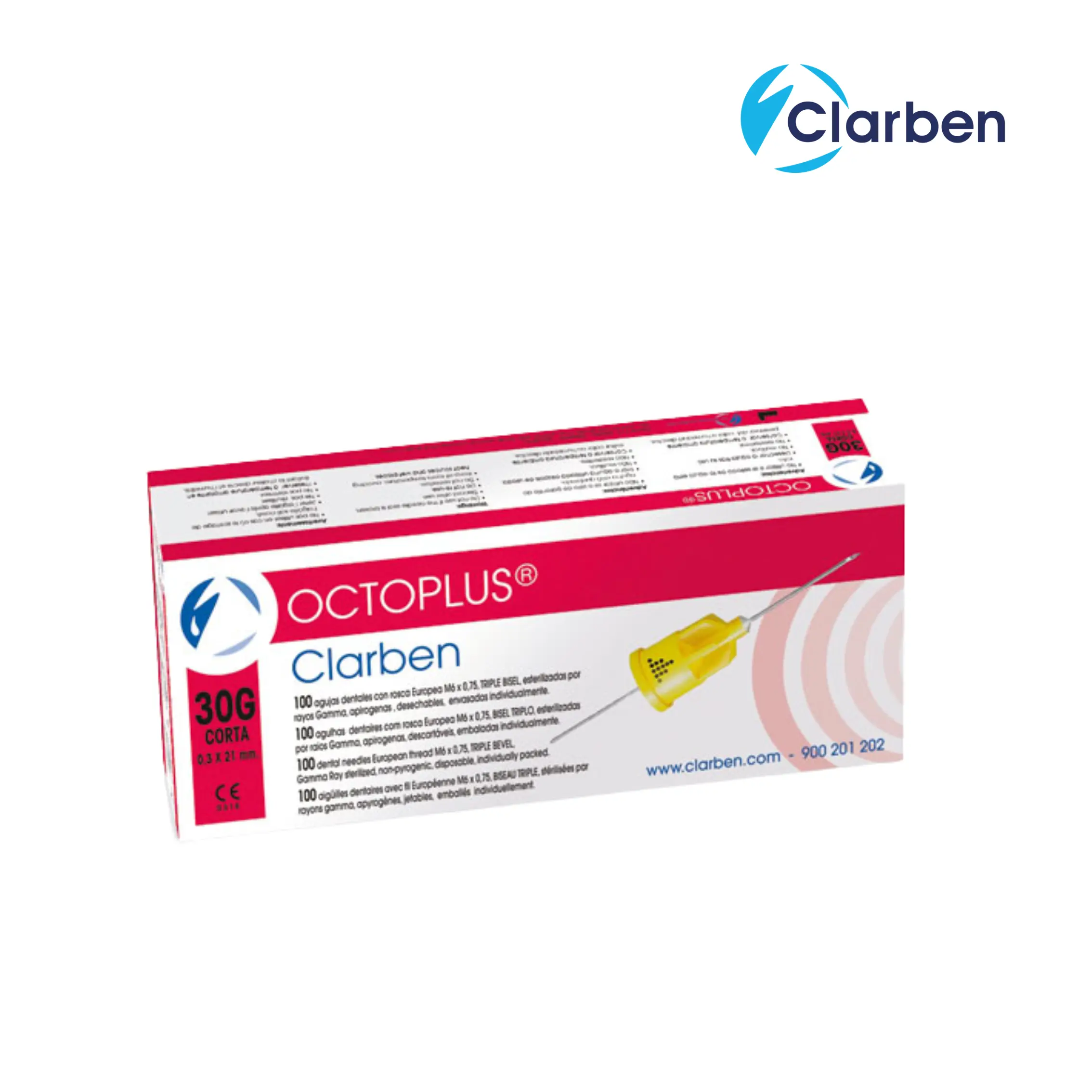 OCTOPLUS aguja 30G corta 0,3X21 100 ud Agujas Octoplus 30G corta 0,3X21 (100 uds) - Imagen 1